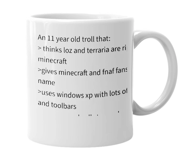 White mug with the definition of 'super minecraft fan'