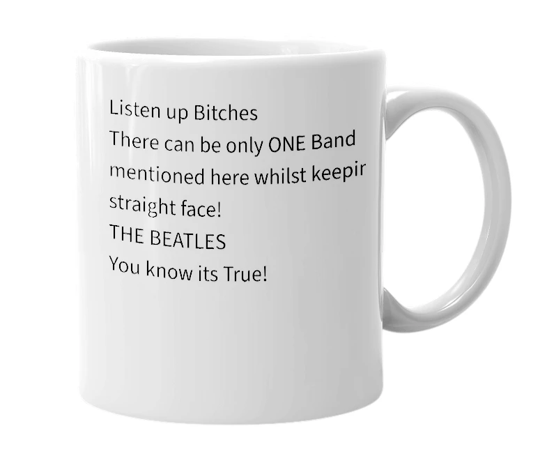 White mug with the definition of 'the best band in the world'