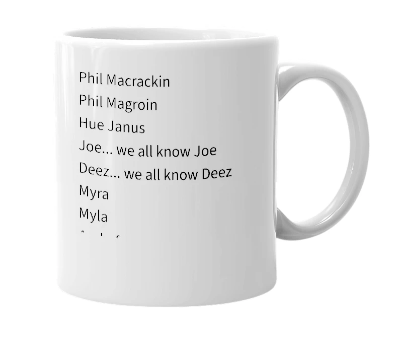 White mug with the definition of 'the best names'