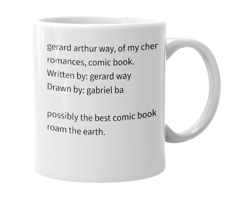 White mug with the definition of 'the umbrella academy'