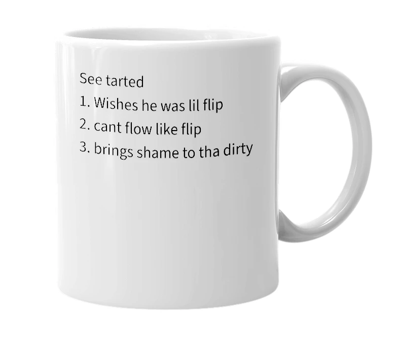 White mug with the definition of 'ti'