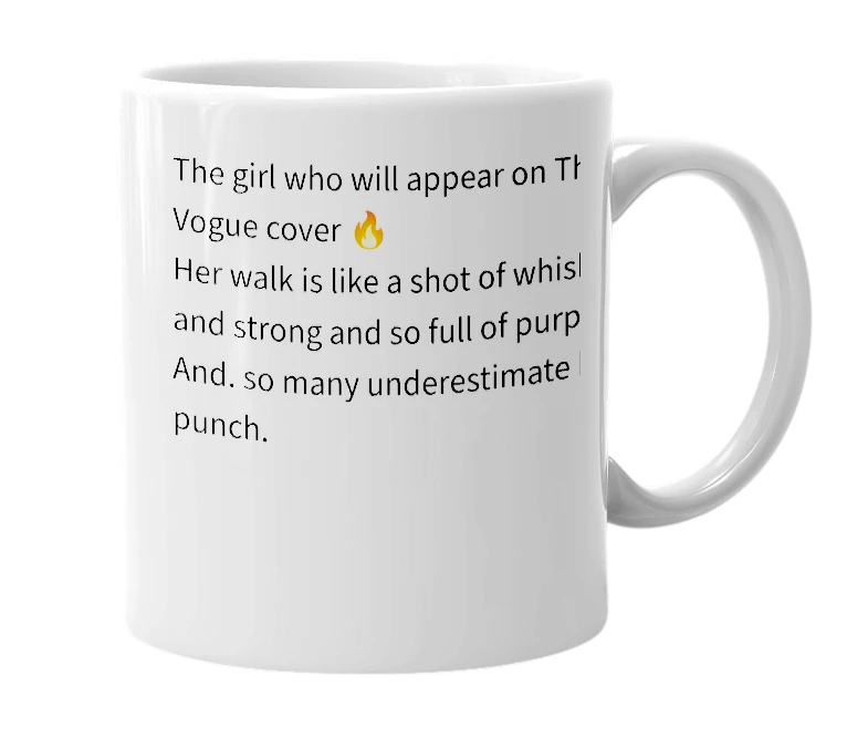 White mug with the definition of 'tishyana'