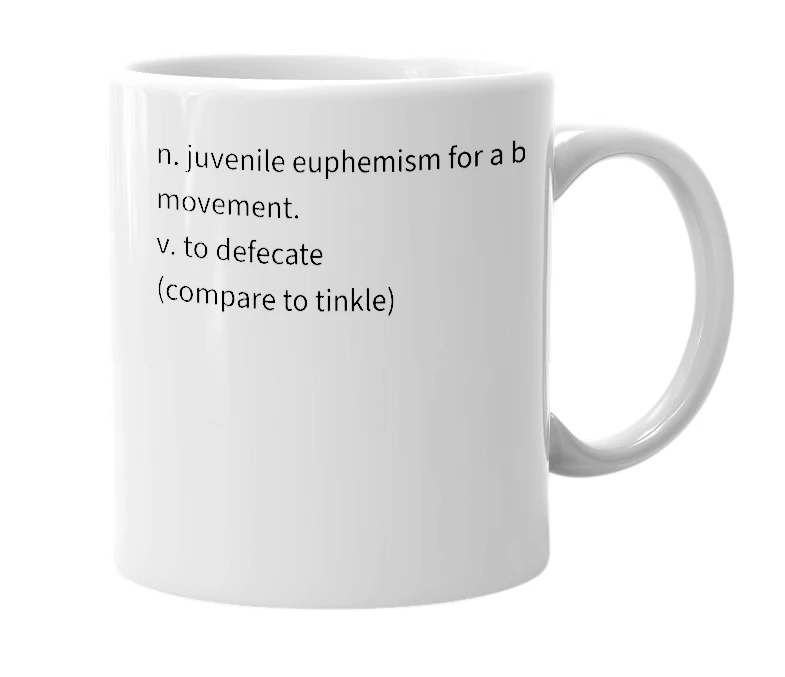 White mug with the definition of 'tonkle'