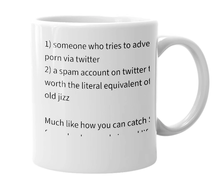 White mug with the definition of 'tweet skeet'