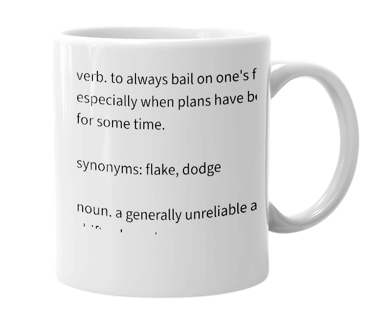 White mug with the definition of 'unger'