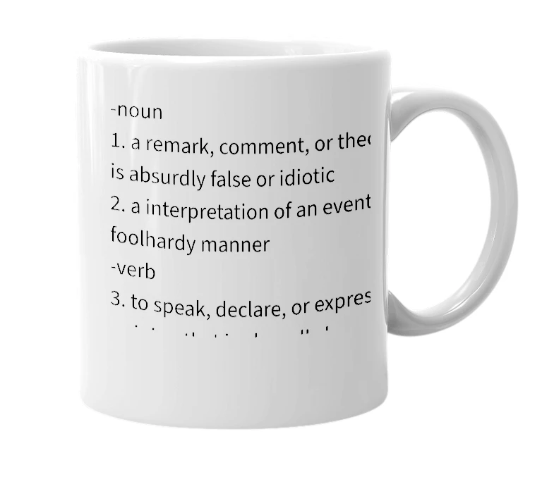 White mug with the definition of 'urbandalism'