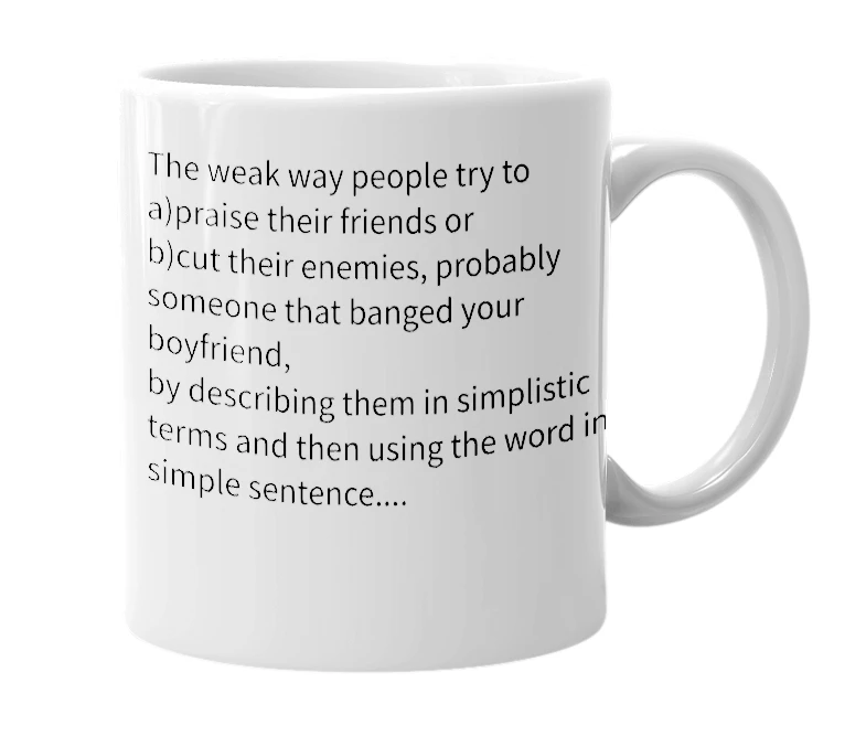 White mug with the definition of 'urbidilution'