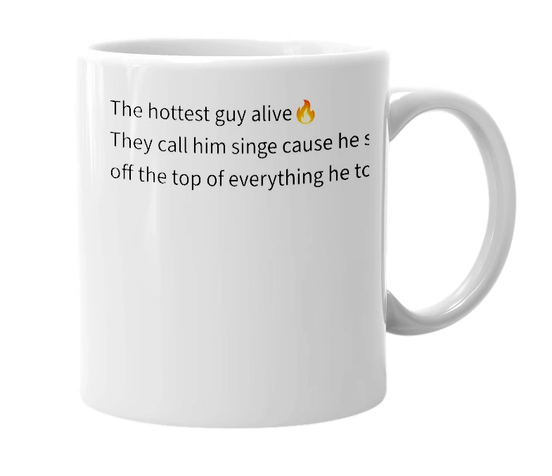 White mug with the definition of 'william singe'