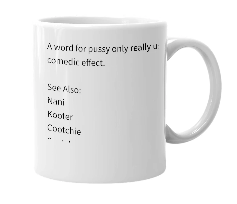 White mug with the definition of 'woofle'