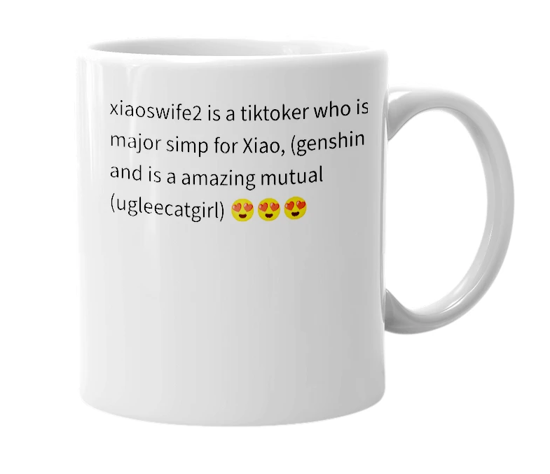 White mug with the definition of 'xiaoswife2'