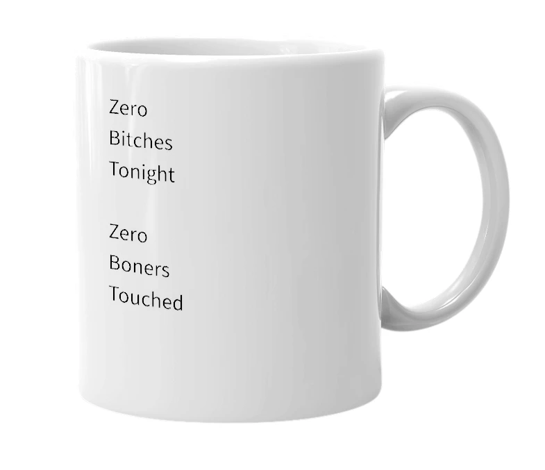 White mug with the definition of 'zbt'