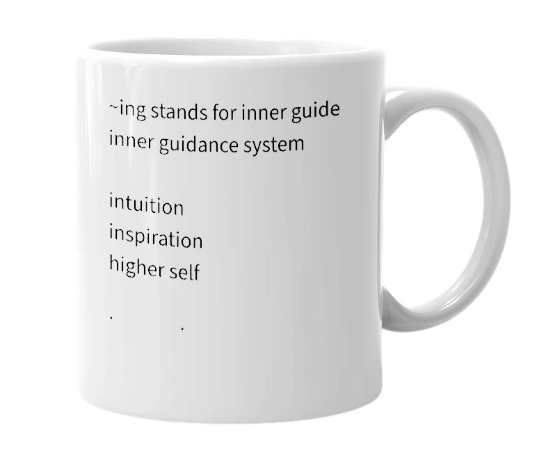 White mug with the definition of '~ing'