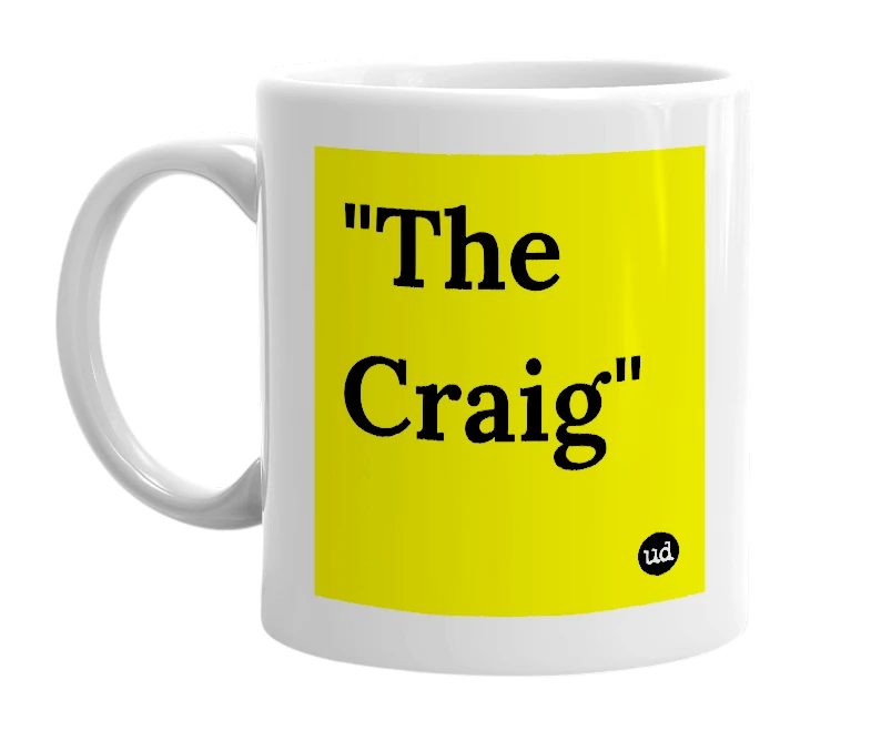 White mug with '"The Craig"' in bold black letters