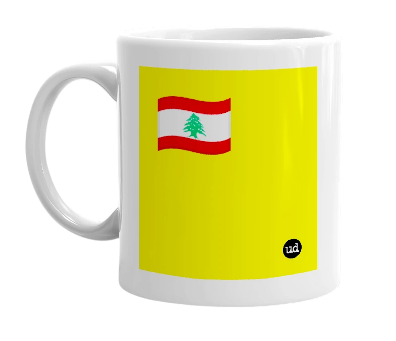 White mug with '🇱🇧' in bold black letters