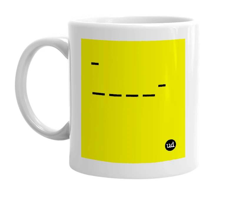 White mug with '-____-' in bold black letters
