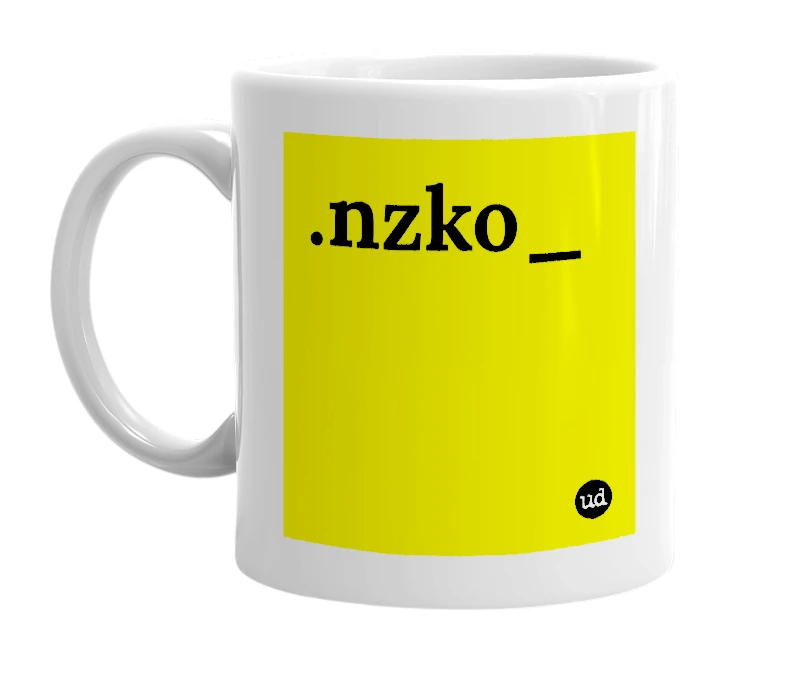 White mug with '.nzko_' in bold black letters