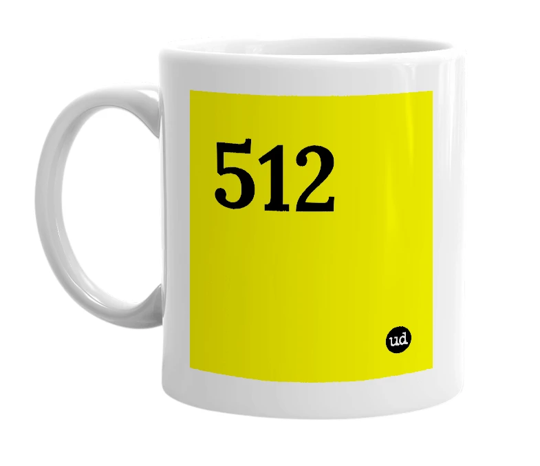 White mug with '512' in bold black letters