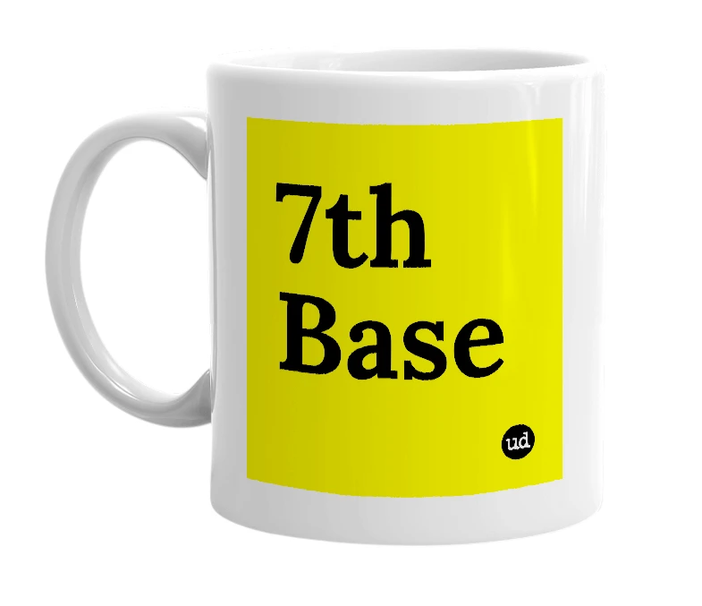 White mug with '7th Base' in bold black letters