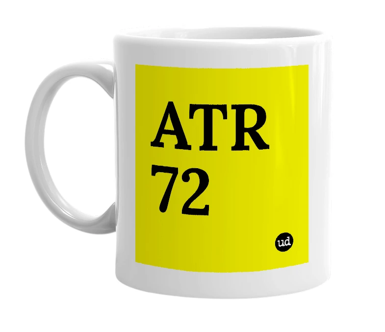 White mug with 'ATR 72' in bold black letters