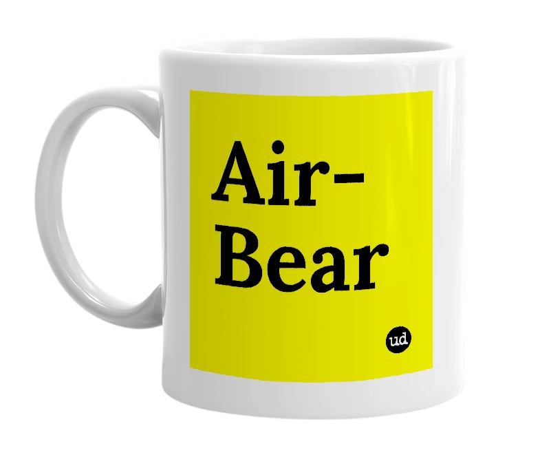 White mug with 'Air-Bear' in bold black letters