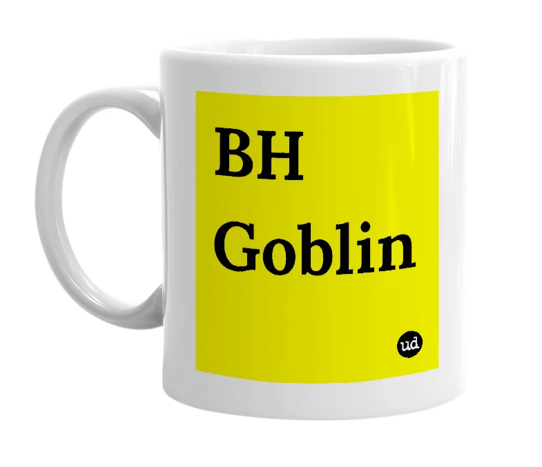 White mug with 'BH Goblin' in bold black letters