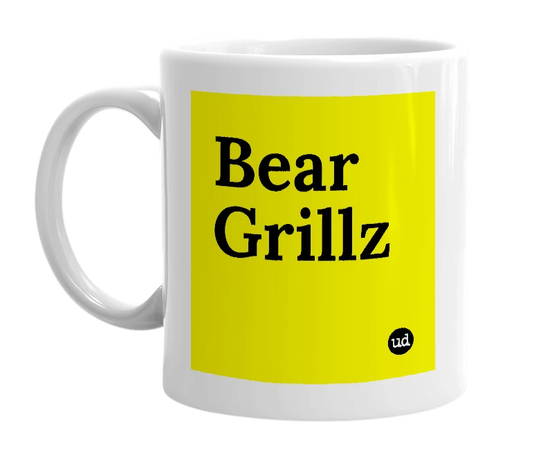 White mug with 'Bear Grillz' in bold black letters
