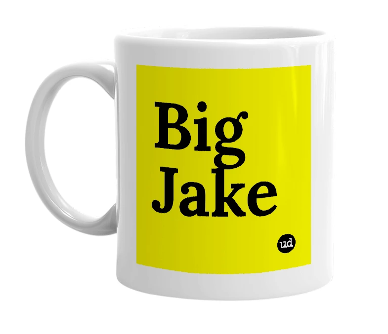 White mug with 'Big Jake' in bold black letters