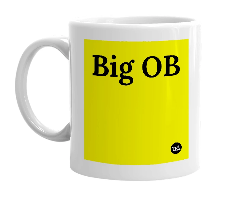 White mug with 'Big OB' in bold black letters