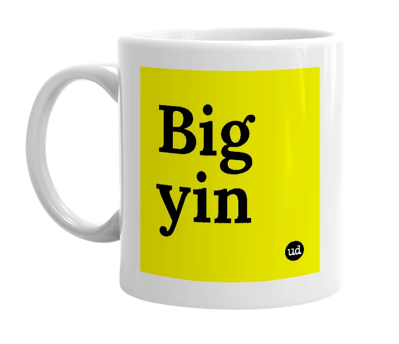 White mug with 'Big yin' in bold black letters