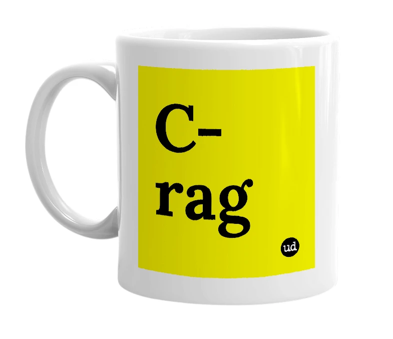 White mug with 'C-rag' in bold black letters