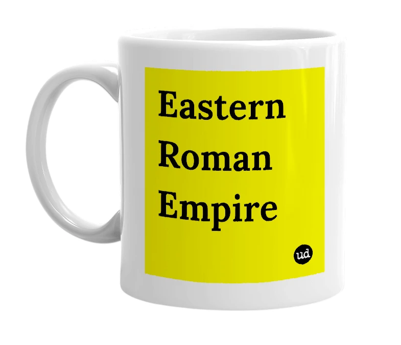 White mug with 'Eastern Roman Empire' in bold black letters