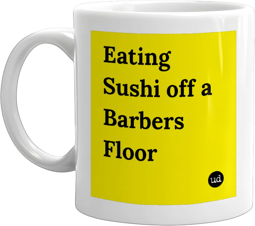 Eating Sushi off a Barbers Floor front