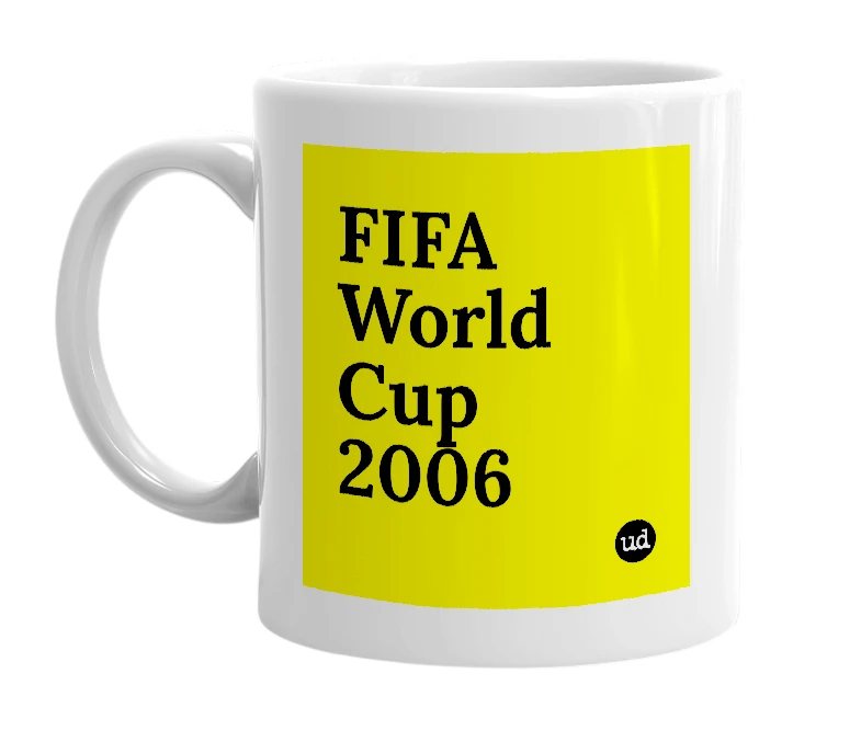 White mug with 'FIFA World Cup 2006' in bold black letters