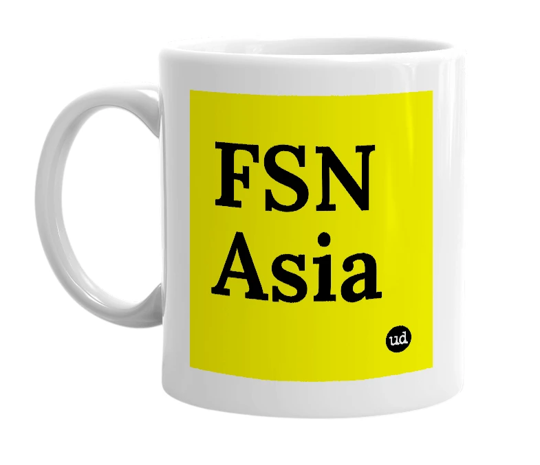 White mug with 'FSN Asia' in bold black letters