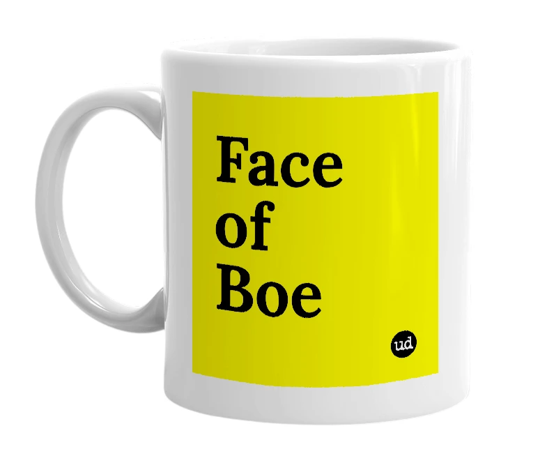 White mug with 'Face of Boe' in bold black letters
