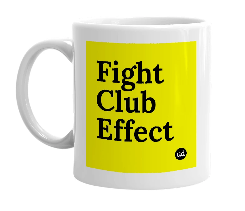 White mug with 'Fight Club Effect' in bold black letters