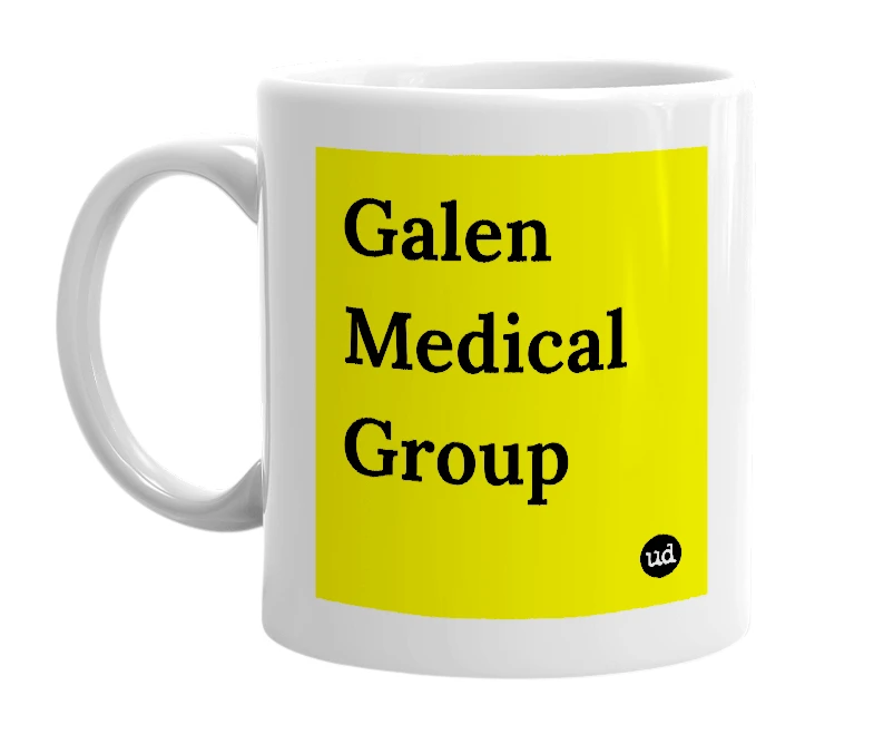 White mug with 'Galen Medical Group' in bold black letters
