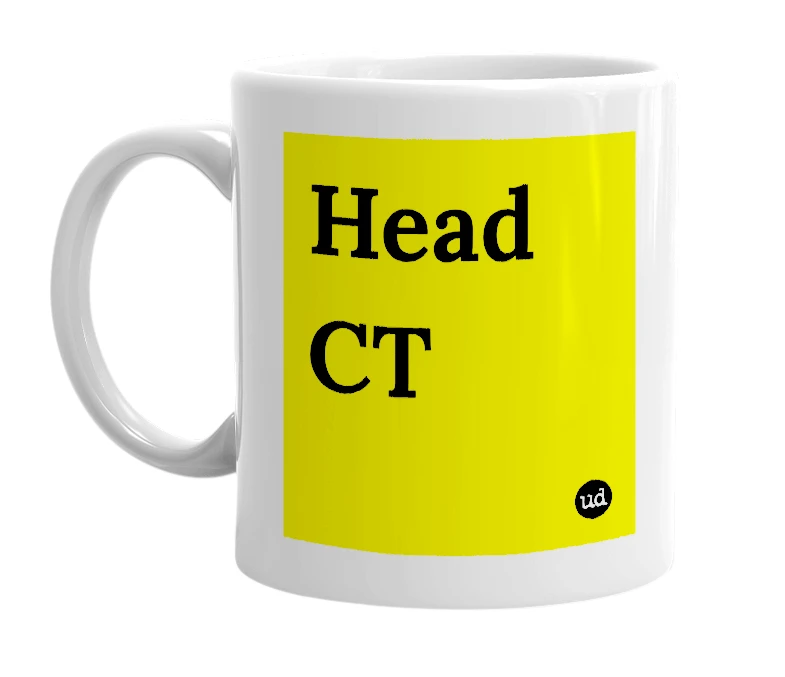 White mug with 'Head CT' in bold black letters