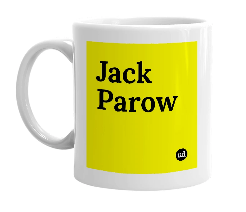 White mug with 'Jack Parow' in bold black letters
