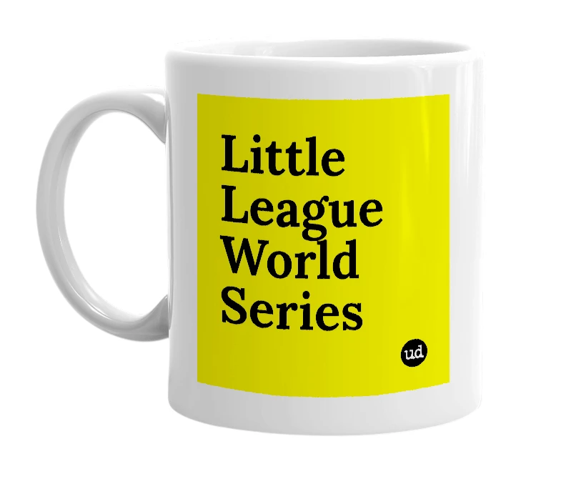 White mug with 'Little League World Series' in bold black letters