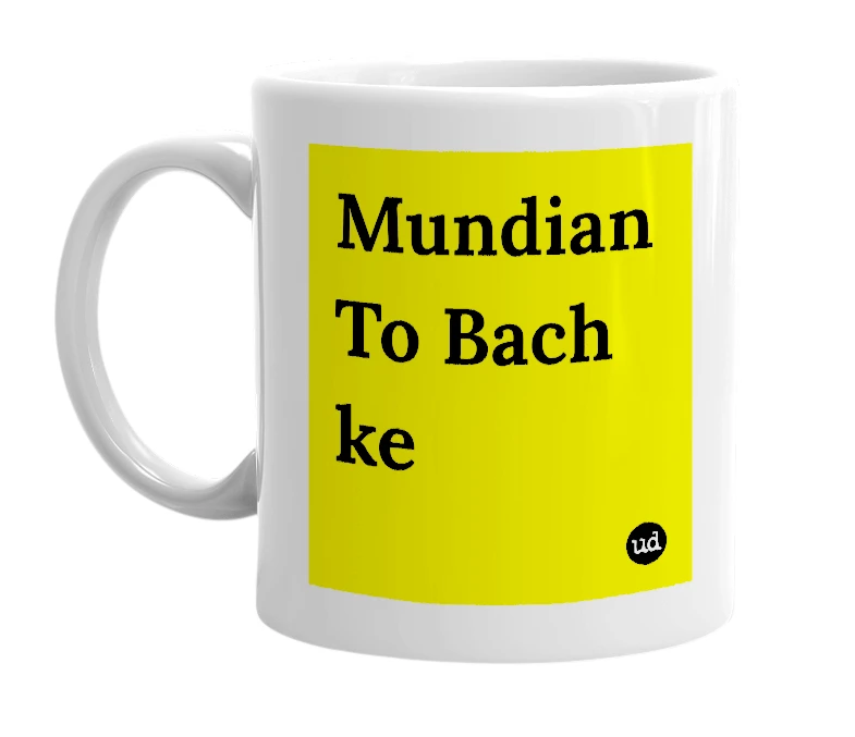 White mug with 'Mundian To Bach ke' in bold black letters