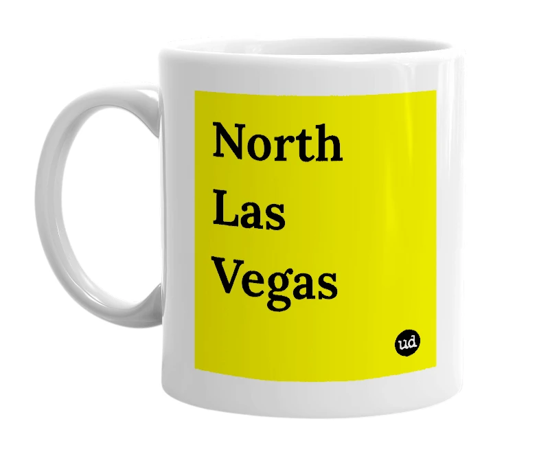 White mug with 'North Las Vegas' in bold black letters