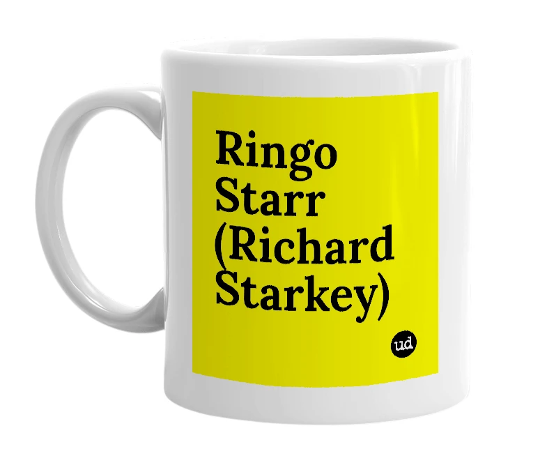 White mug with 'Ringo Starr (Richard Starkey)' in bold black letters