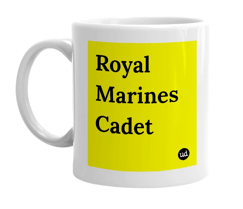 White mug with 'Royal Marines Cadet' in bold black letters