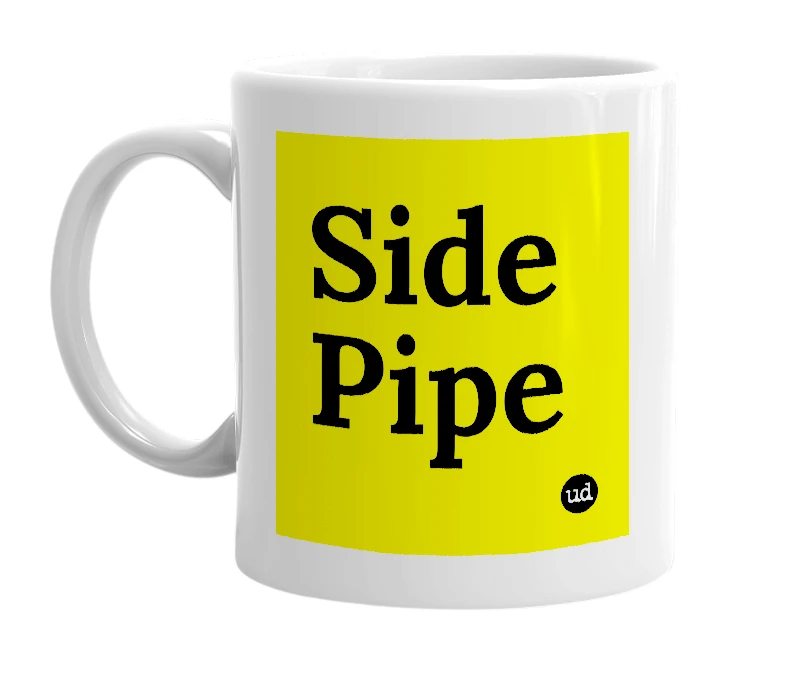 White mug with 'Side Pipe' in bold black letters