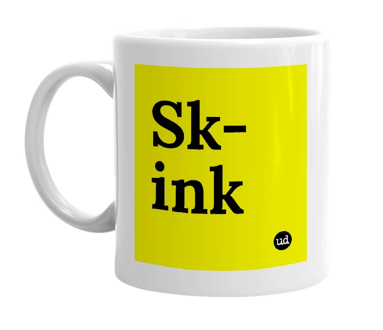 White mug with 'Sk-ink' in bold black letters