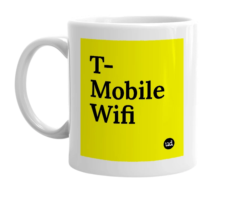 White mug with 'T-Mobile Wifi' in bold black letters