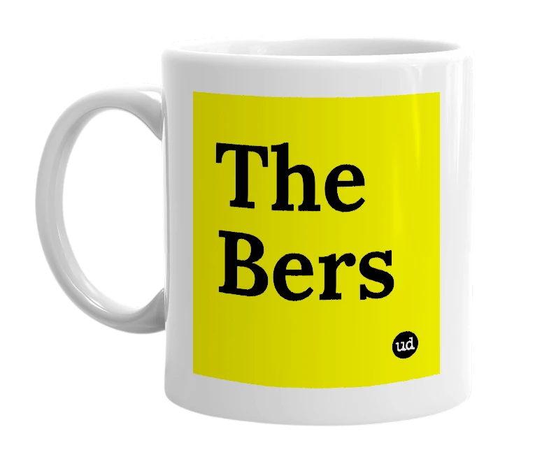 White mug with 'The Bers' in bold black letters