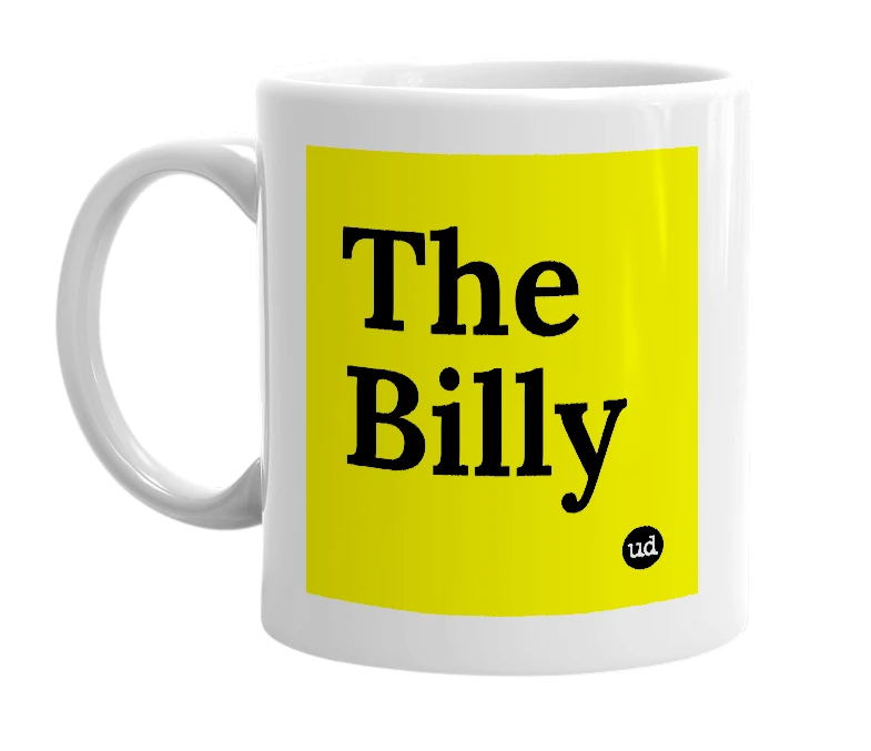 White mug with 'The Billy' in bold black letters