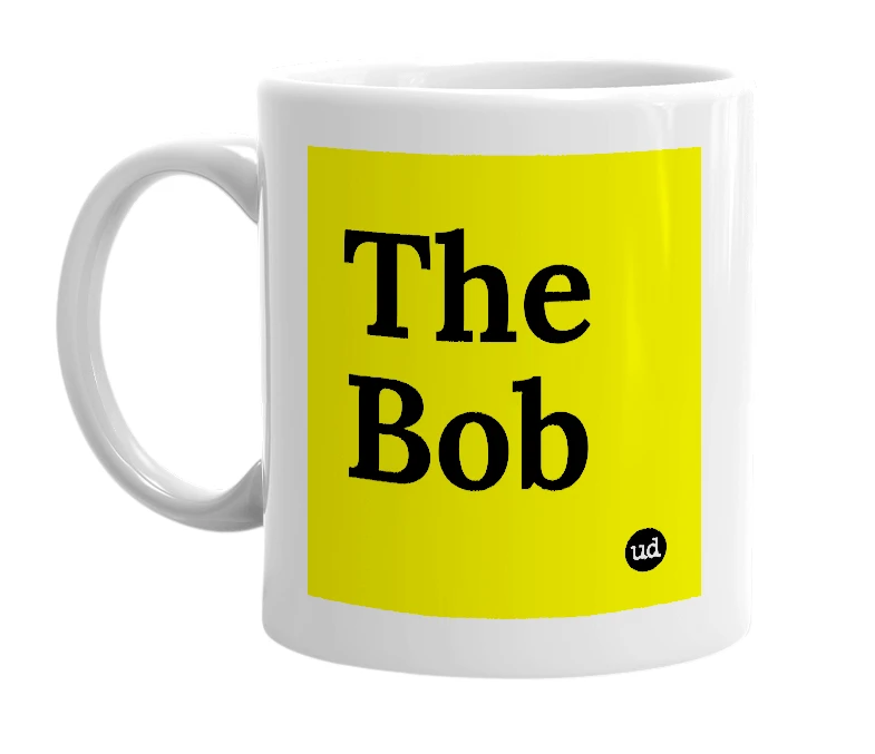 White mug with 'The Bob' in bold black letters